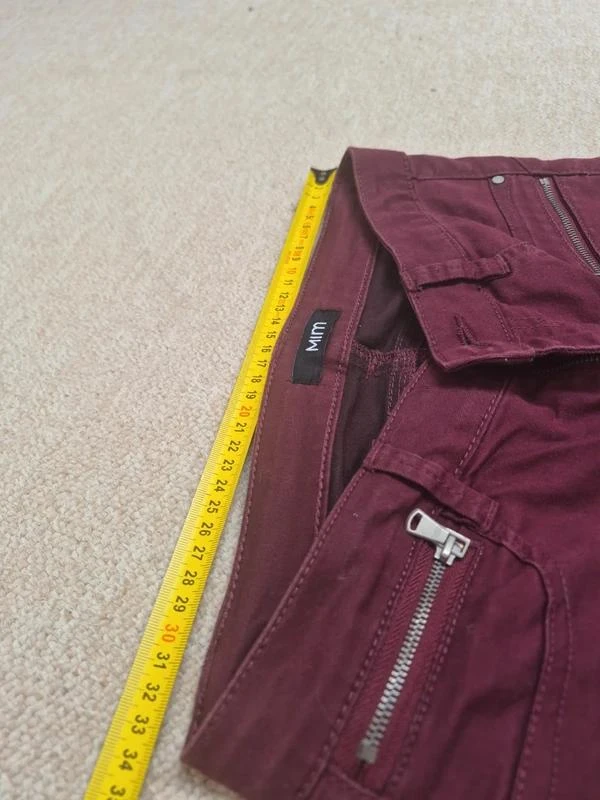 Jeans Slim Mim Burdeos Detalles de Cremallera Talla 36 – photo 8